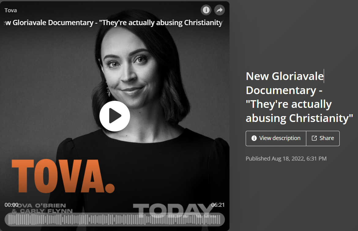 Tova O’Brien – New Gloriavale Documentary – “They’re actually abusing Christianity”