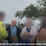 Convicted sex offender Howard Temple attends community market while on bail