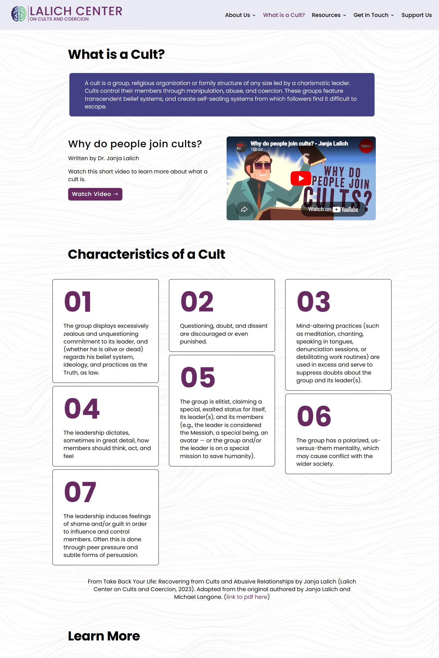 Lalich Center on Cults & Coercion – What is a Cult?
