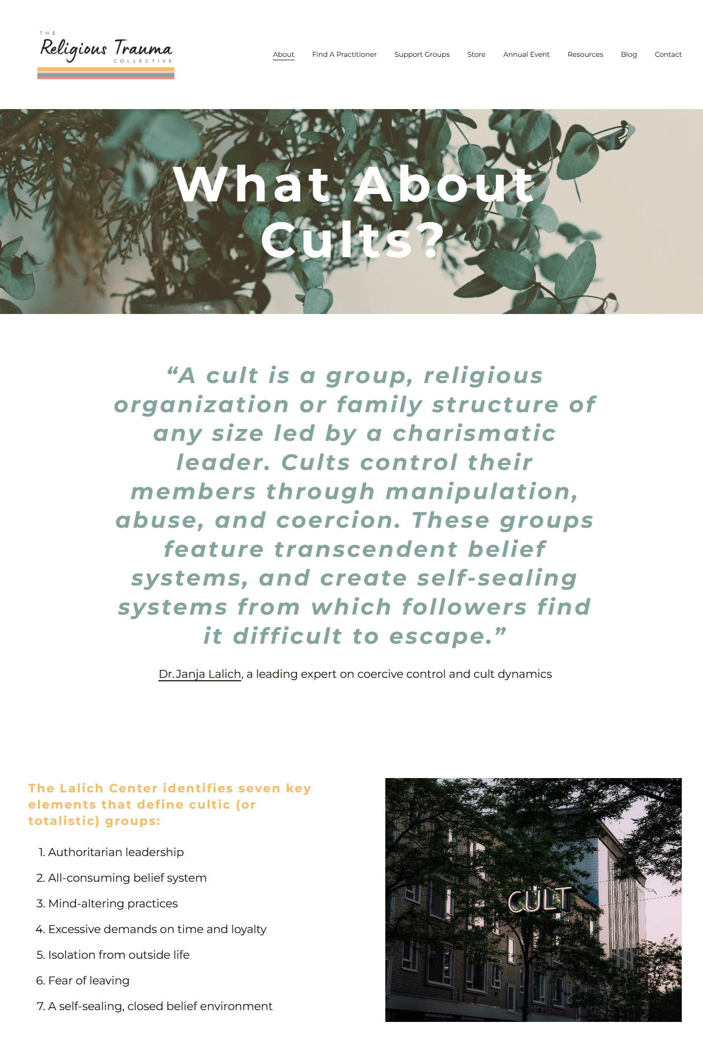 Religious Trauma Collective – What About Cults?