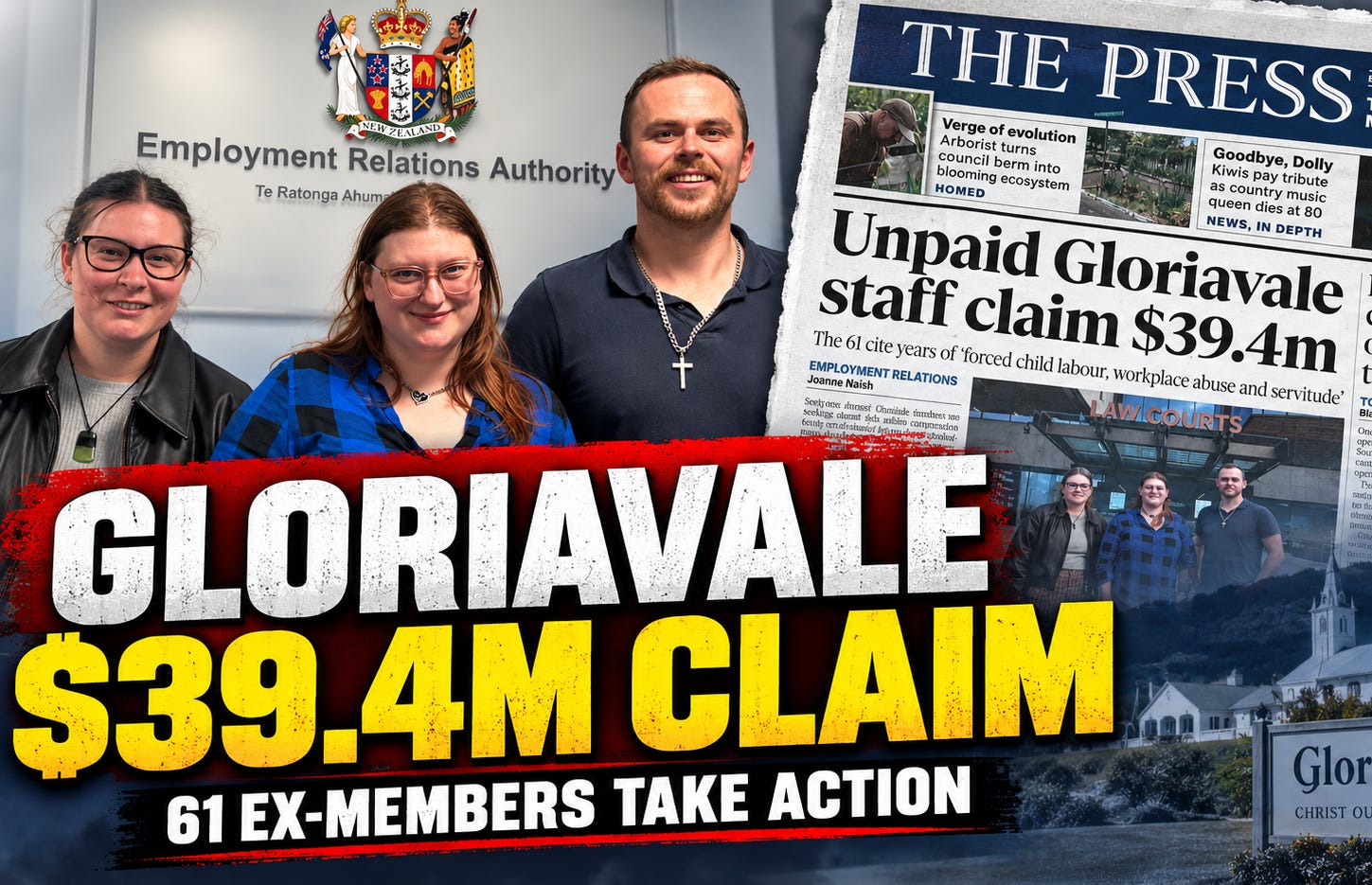61 Former Gloriavale Members file for $39.4 million in the Employment Relations Authority