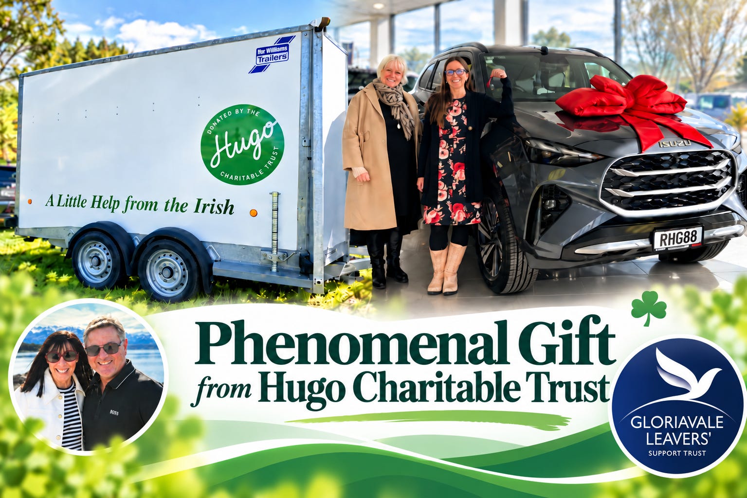 Phenomenal Gift from Hugo Charitable Trust puts Gloriavale Leaver Support on the Road
